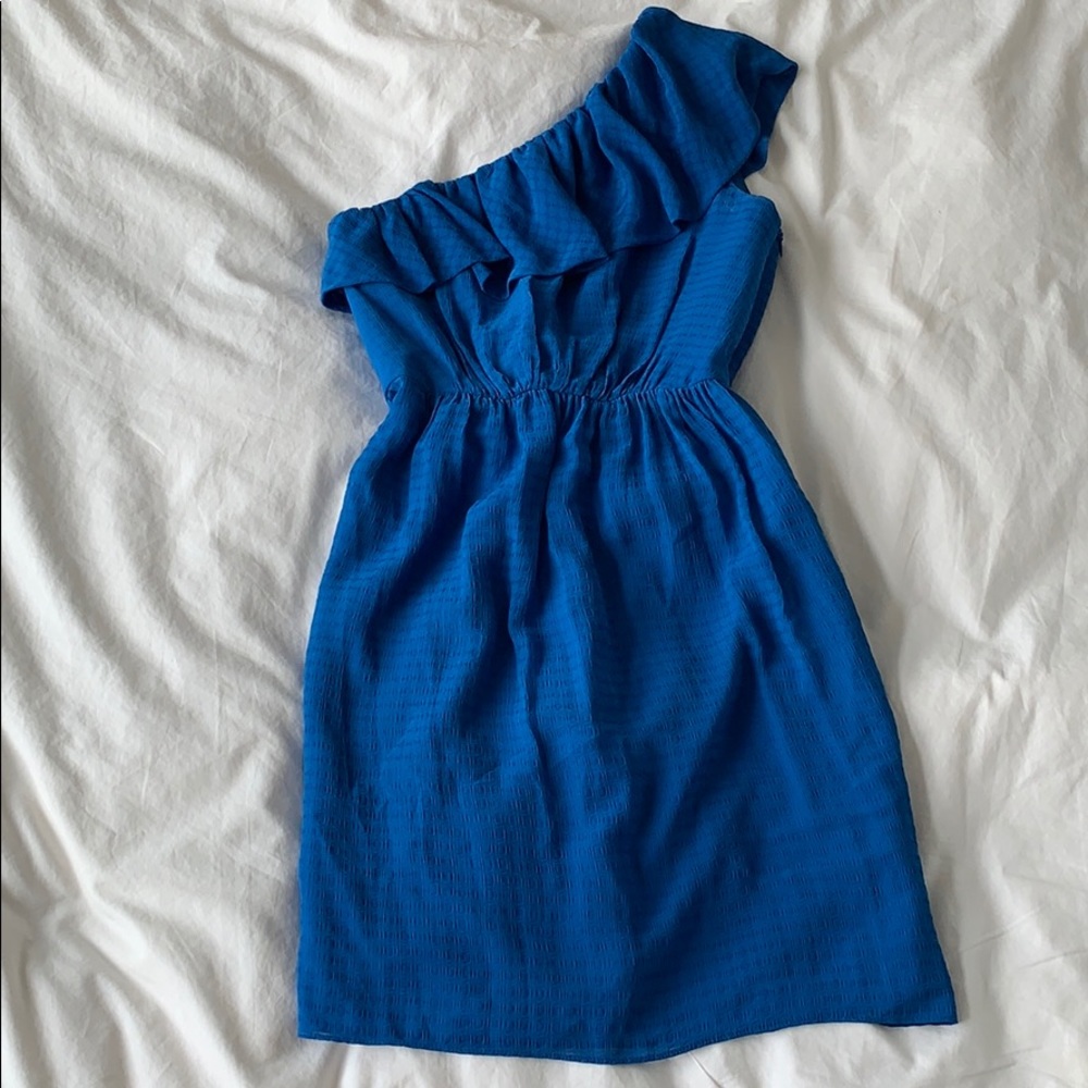 Shoshanna One Shoulder Silk Cocktail Dress